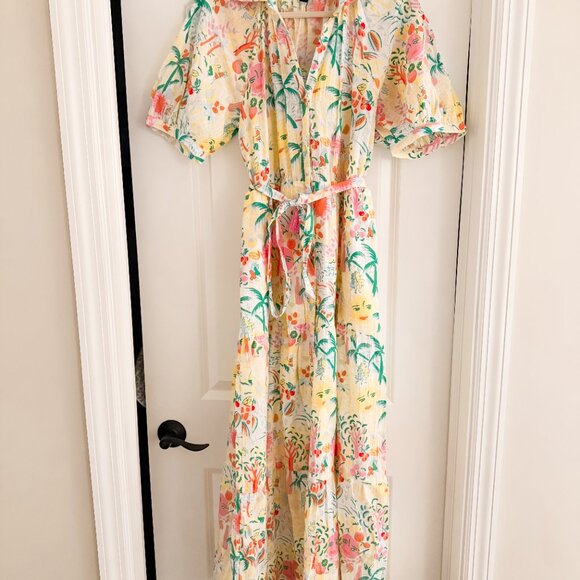 Roller Rabbit x Target - Women's Short Sleeve Maxi Dress Yellow/Green - M - Picture 5 of 5